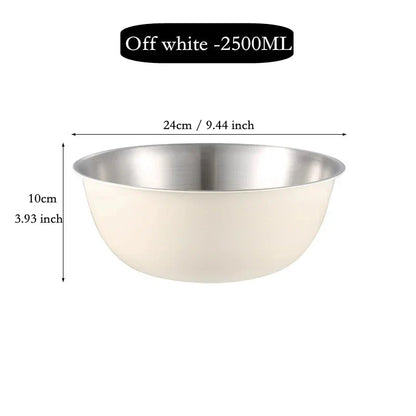 304 Stainless Steel Salad Mixing Bowl – Egg Beater, Dough and Food Prep Bowl for Kitchen Use